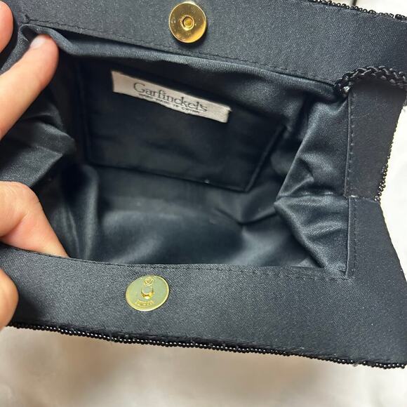 Vintage Beaded Evening Bag Black Rainbow Shoulder Purse Garfinckel's Pocketbook - Picture 12 of 12